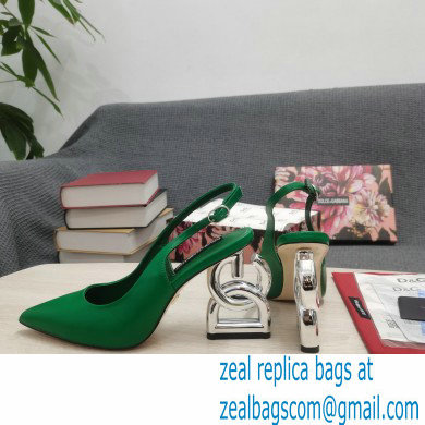 Dolce  &  Gabbana Heel 10.5cm Slingbacks Green with DG Heel 2022